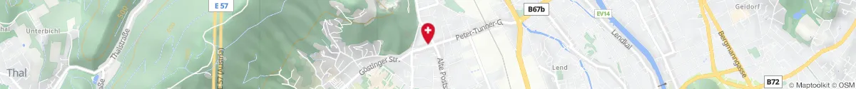 Kartendarstellung des Standorts für Rosen Apotheke in 8020 Graz